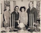 Black and white wedding photo with candles
